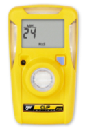 Product photo of two Honeywell BW™ Portable Single-Gas Detectors in black and yellow